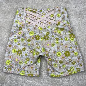 Fabletics Powerhold Daisy Print Bike Shorts